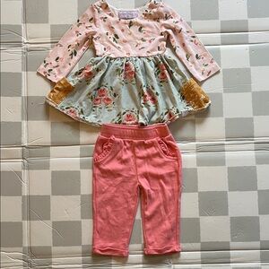 SweetHoney Pink and Gold Floral Top